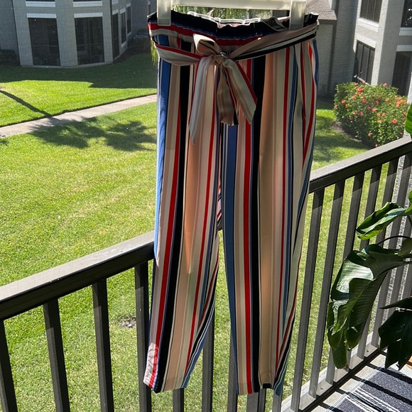 Express size XS striped high rise ankle dress pants - Picture 1 of 8